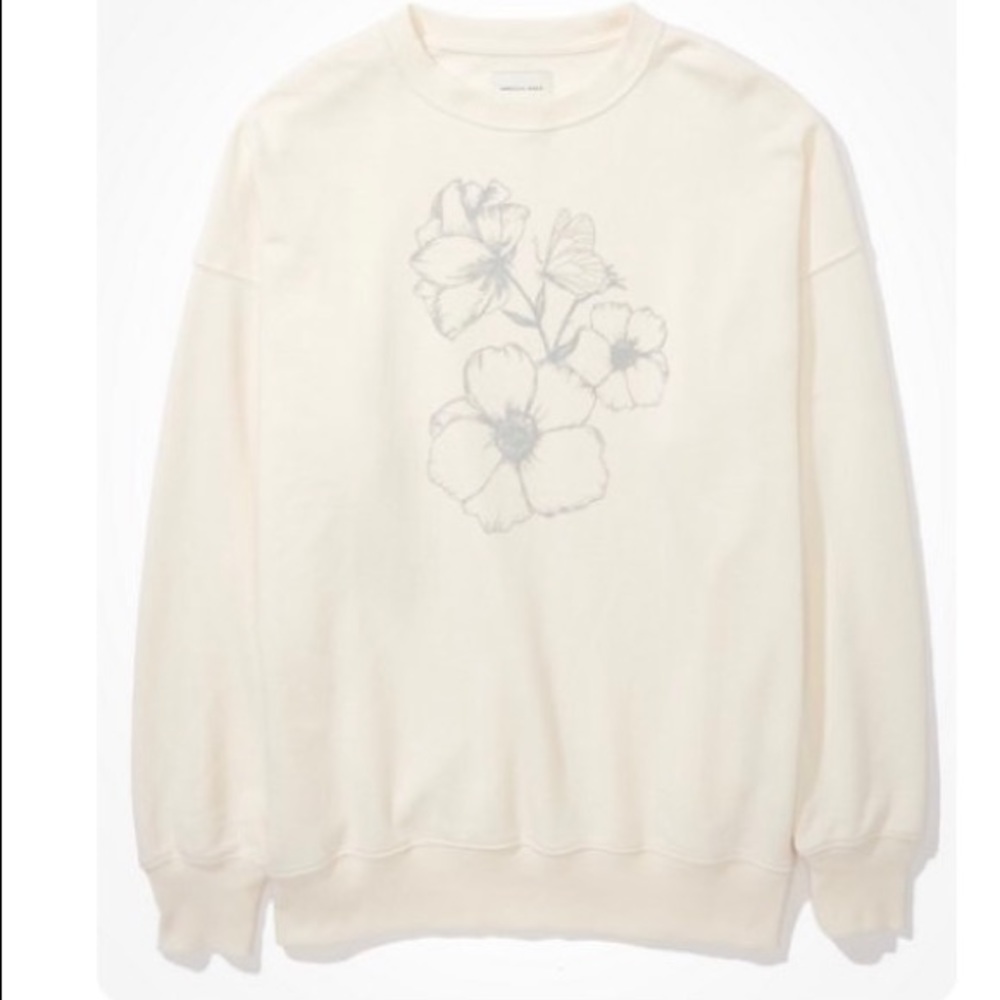 AE OVERSIZED FLEECE CREW NECK SWEATSHIRT